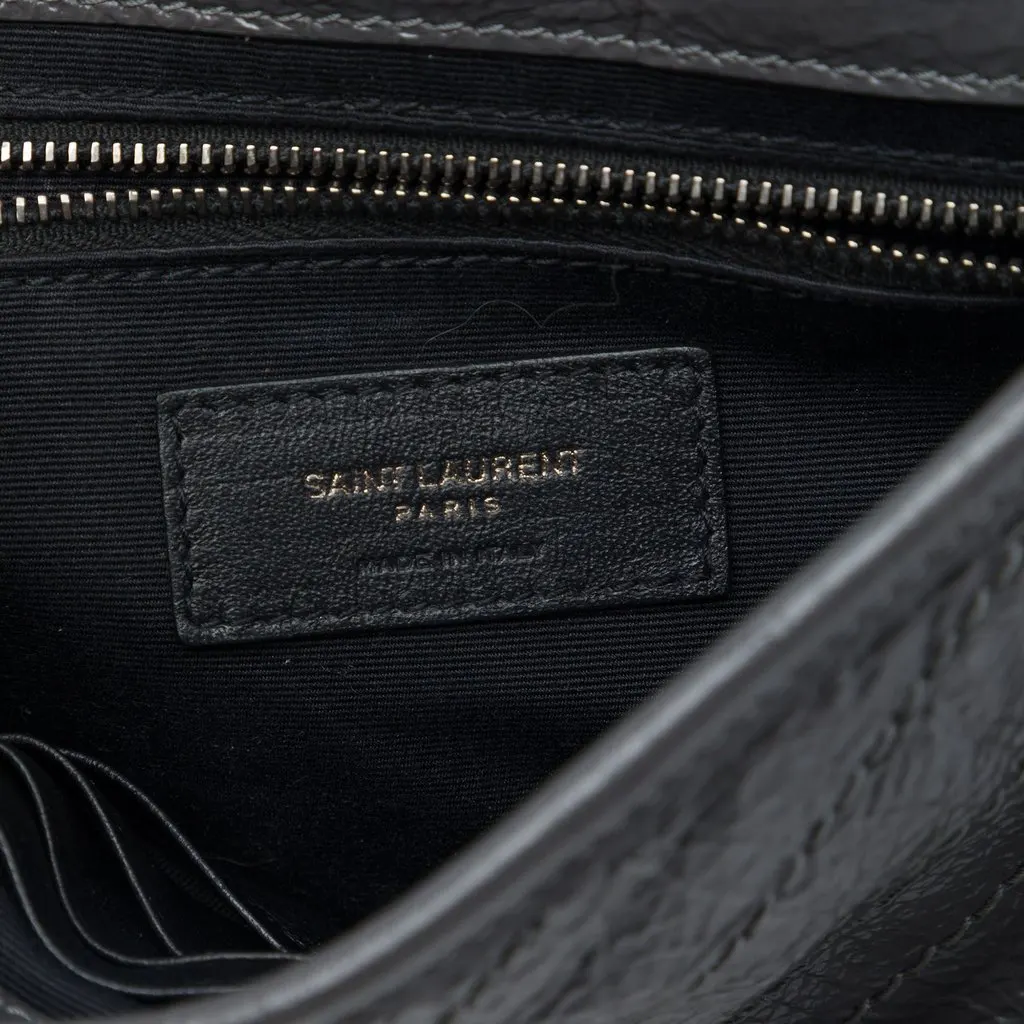 Saint Laurent Crinkled Calfskin Niki Wallet on Chain Black Leather Very good - Box View