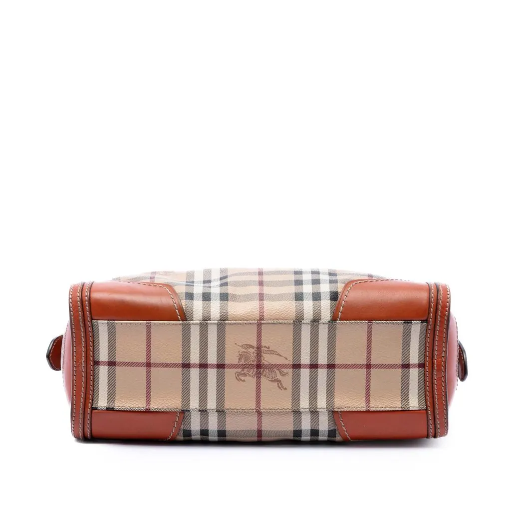 Burberry Small Haymarket Check Coated Canvas Honeywood Tote Beige Very good - Inside View
