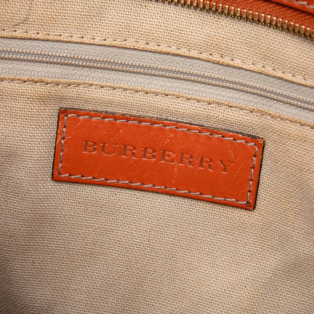 Burberry Small Haymarket Check Coated Canvas Honeywood Tote Beige Very good - Box View
