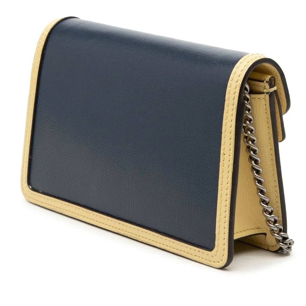 Gucci Mini Tricolor Leather Dionysus Crossbody Blue Leather Very good - Back View