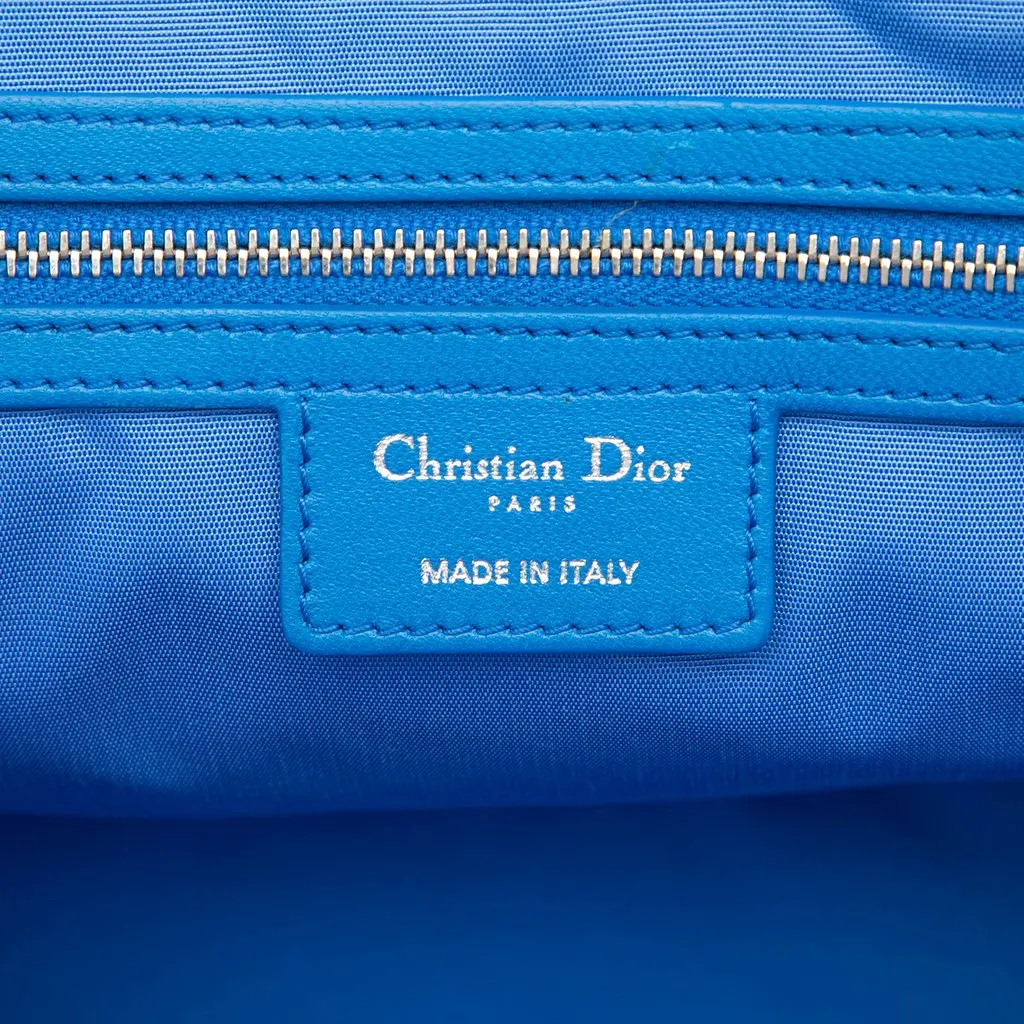 Dior Large Lambskin Cannage Soft Zipped Lady Dior Shopping Tote Blue Leather Very good - Box View