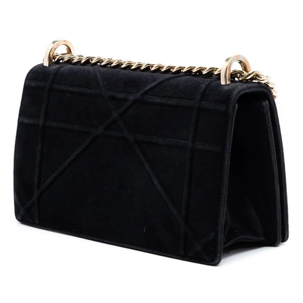 Dior Small Velvet Diorama Flap Black Very good - Back View