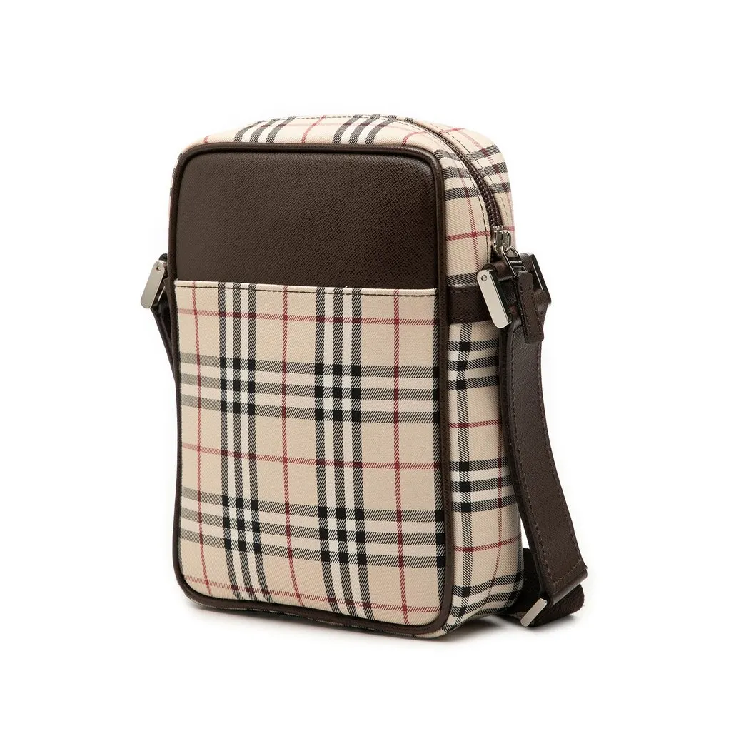 Burberry House Check Canvas Crossbody Beige Canvas Very good - Back View