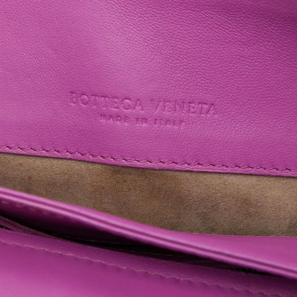 Bottega Veneta Small Nappa Intrecciato Olimpia Shoulder Bag Purple Leather Very good - Box View