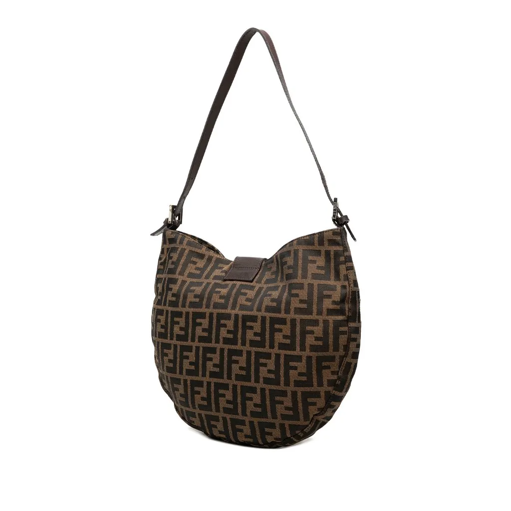 Fendi Zucca Canvas Croissant Hobo Brown Very good - Back View