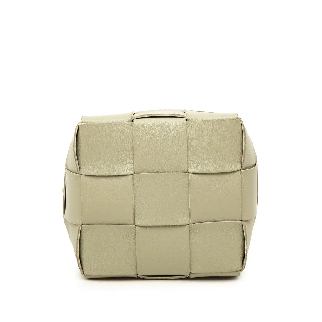 Bottega Veneta Small Nappa Maxi Intrecciato Cassette Bucket Bag Brown Leather Good - Inside View