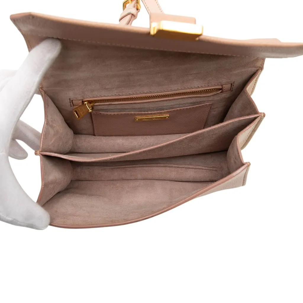 Miu Miu Bicolor Goatskin Madras Crossbody Brown Leather Very good - Model View