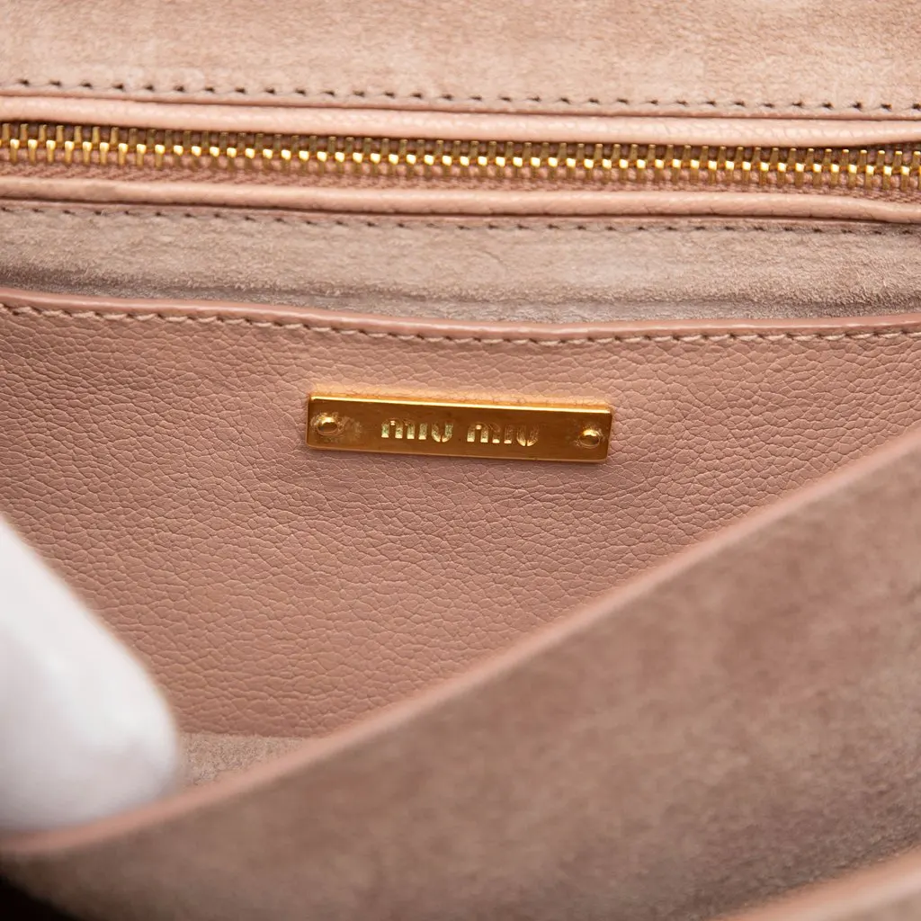 Miu Miu Bicolor Goatskin Madras Crossbody Brown Leather Very good - Box View