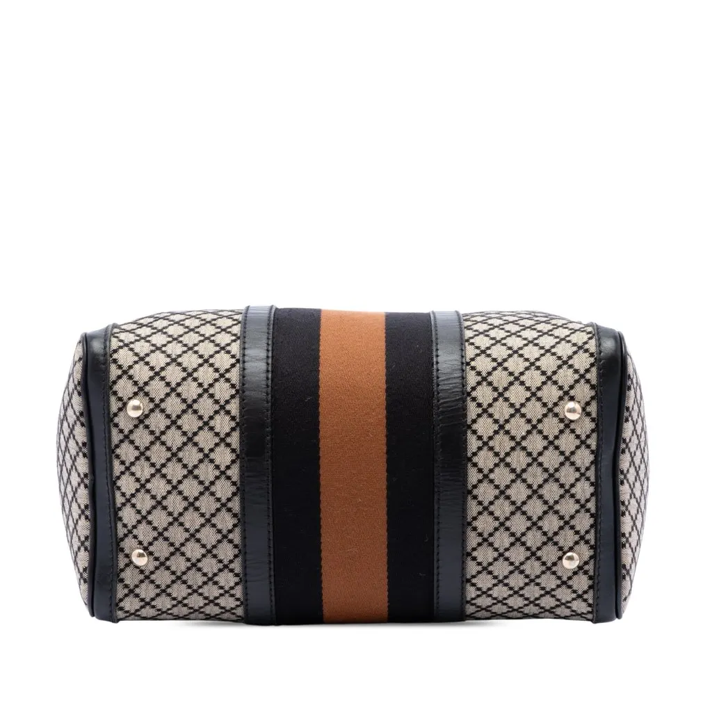 Gucci Medium Diamante Canvas Web Joy Boston Bag Beige Very good - Inside View