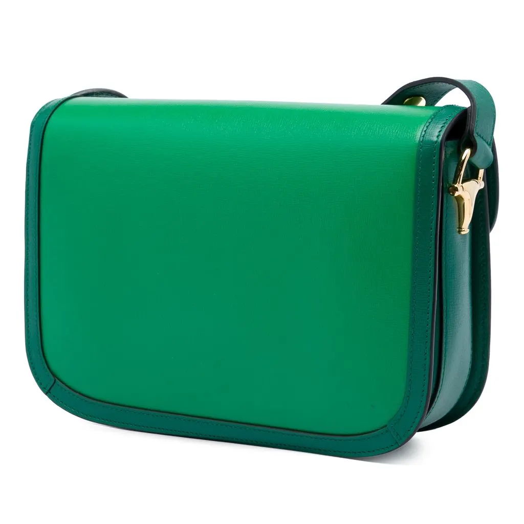 Gucci Medium Calfskin Horsebit 1955 Shoulder Bag Green Leather Good - Back View