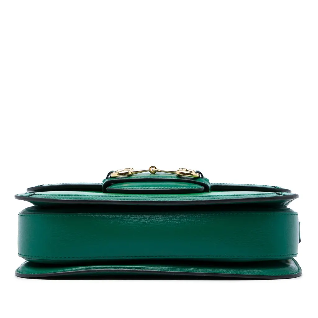Gucci Medium Calfskin Horsebit 1955 Shoulder Bag Green Leather Good - Inside View