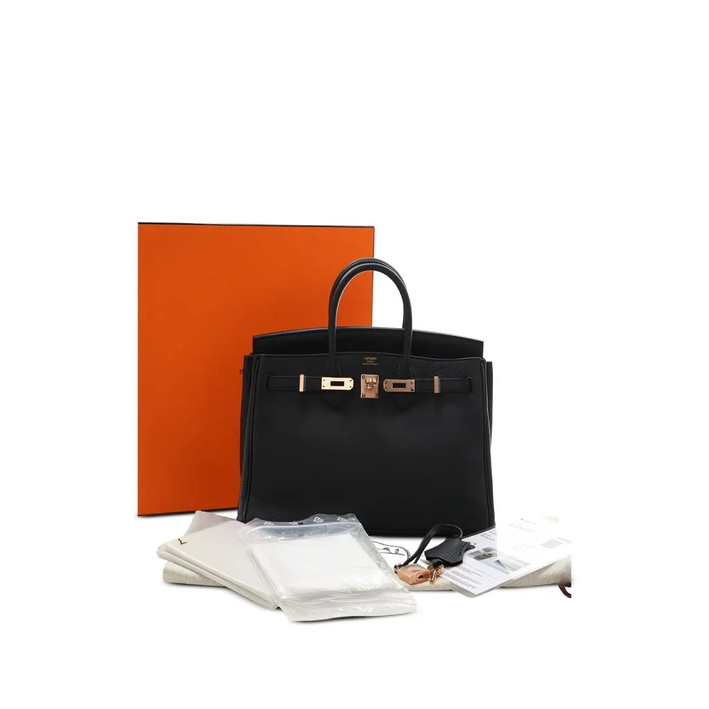 Hermès Togo Birkin Retourne 25 Black Leather Very good - Box View