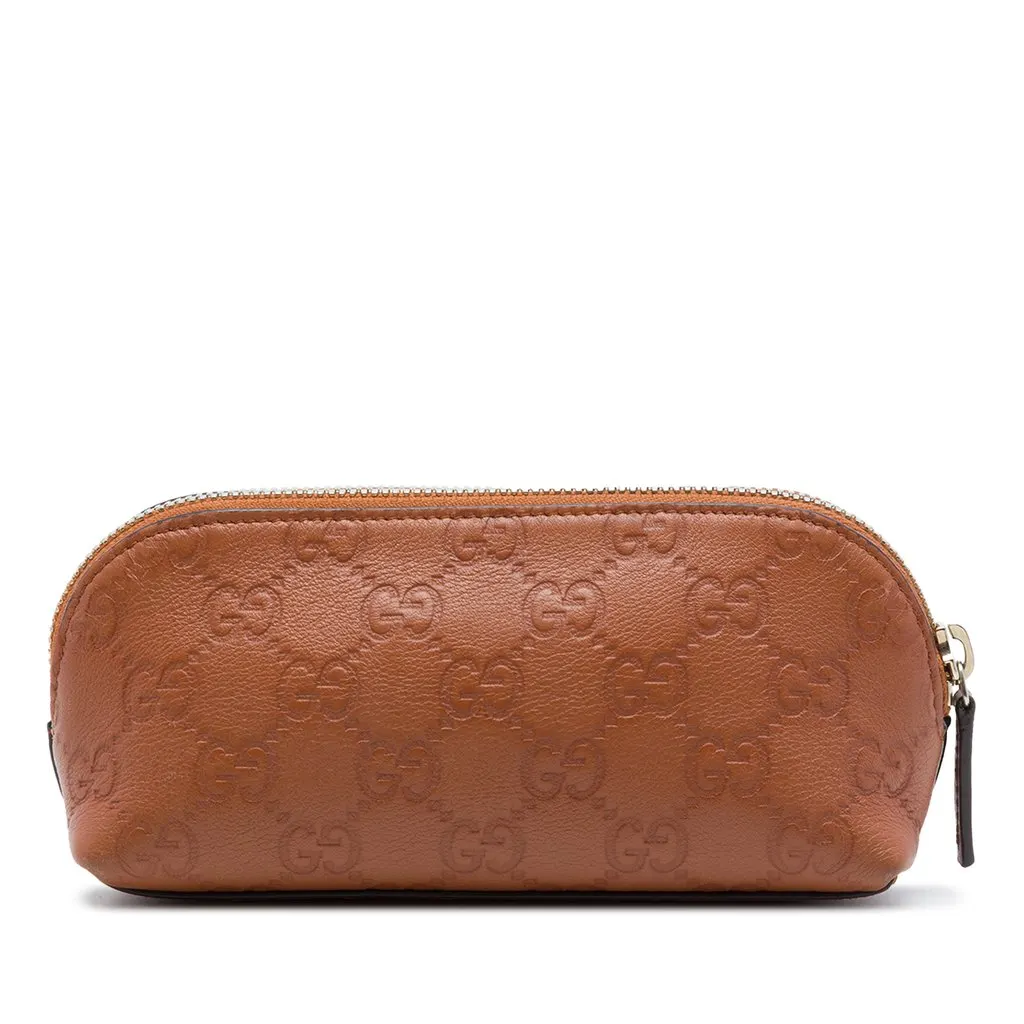 Gucci Guccissima Pouch Brown Leather Very good - Front View