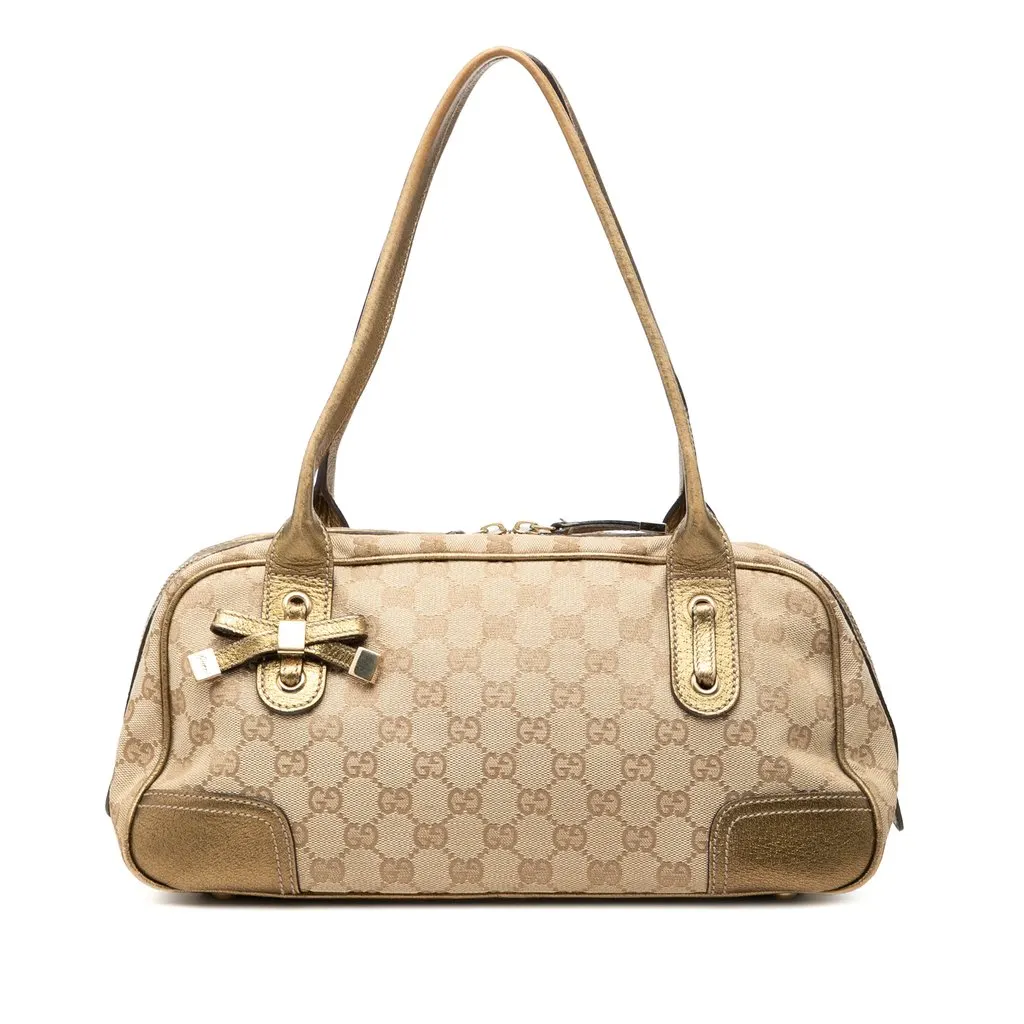 Gucci GG Canvas Princy Shoulder Bag Beige Good - Front View