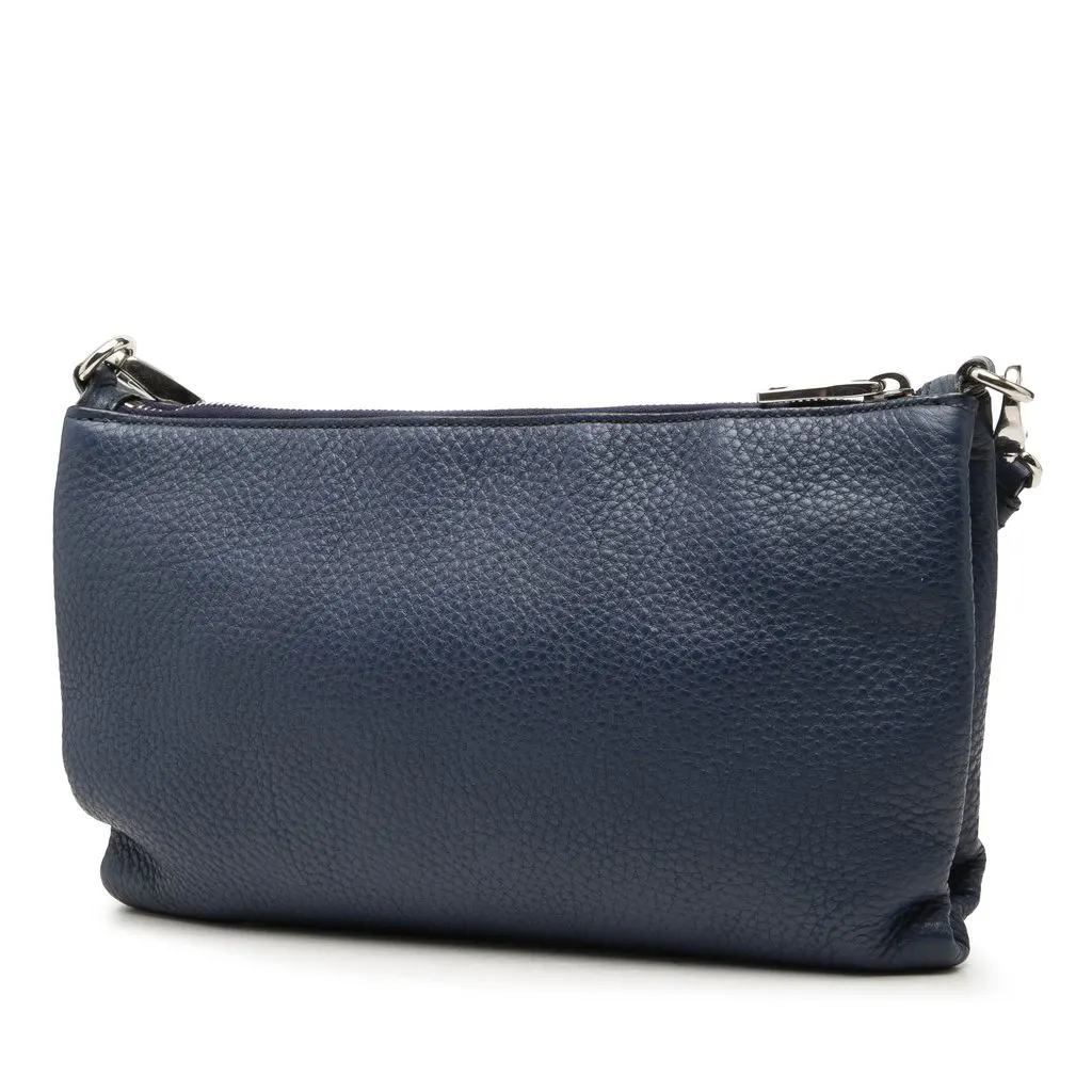 Prada Vitello Daino Crossbody Blue Leather Good - Back View