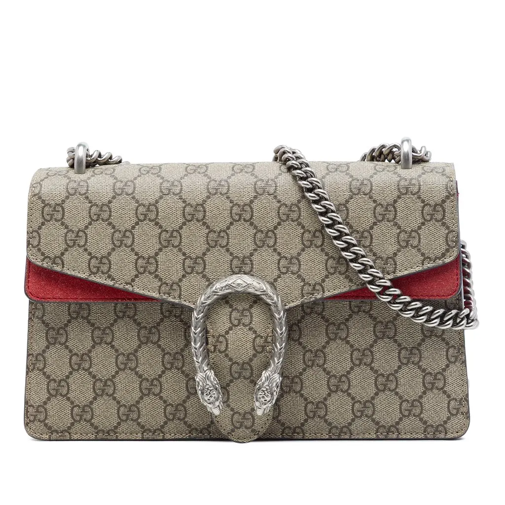 Gucci Medium GG Supreme Dionysus Shoulder Bag Beige Very good - Front View