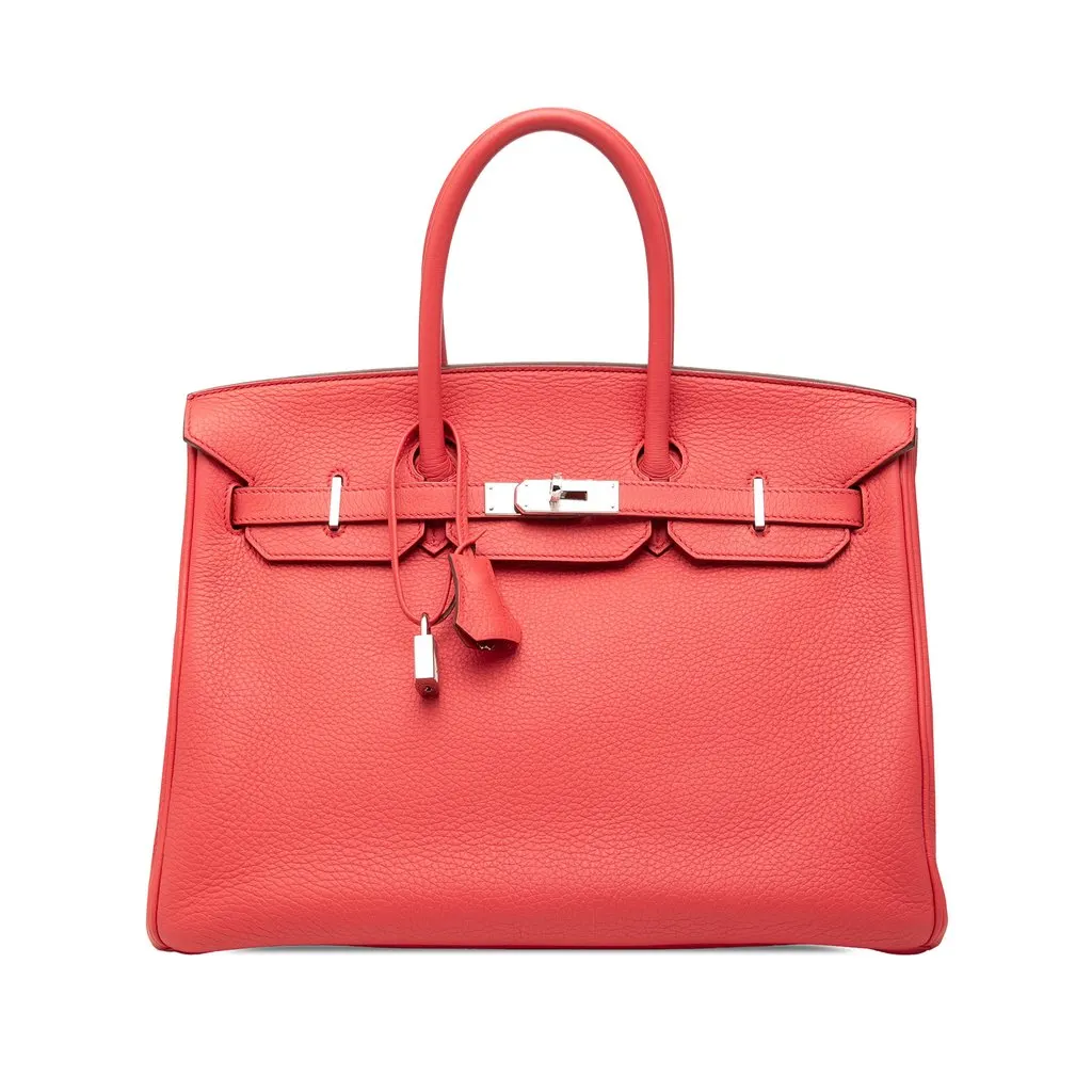 Hermès Clemence Birkin Retourne 35 Red Leather Very good - Front View