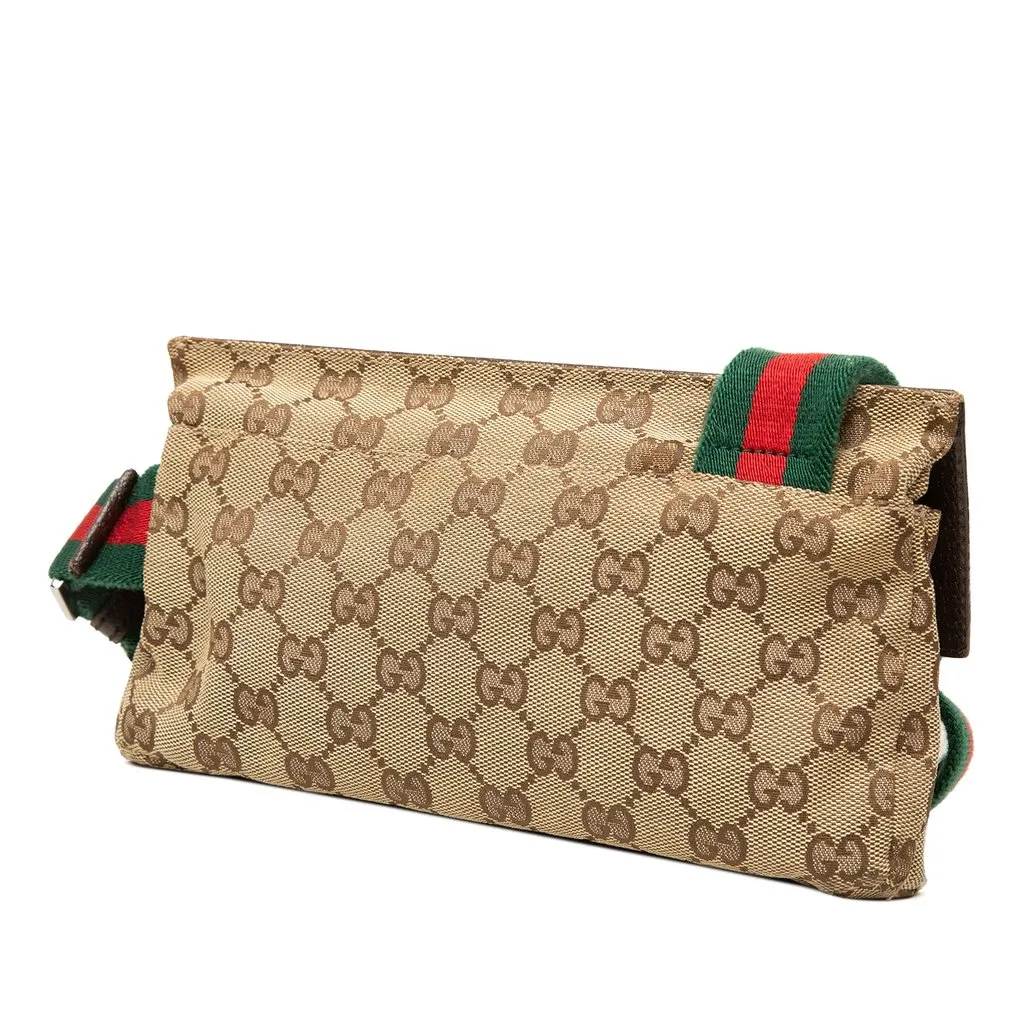 Gucci GG Canvas Web Crossbody Beige Canvas Very good - Back View
