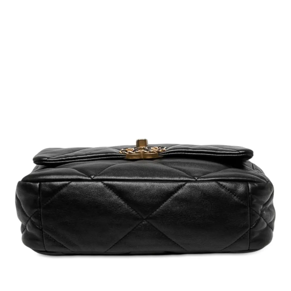 Chanel Medium Lambskin 19 Flap Black Leather Very good - Inside View