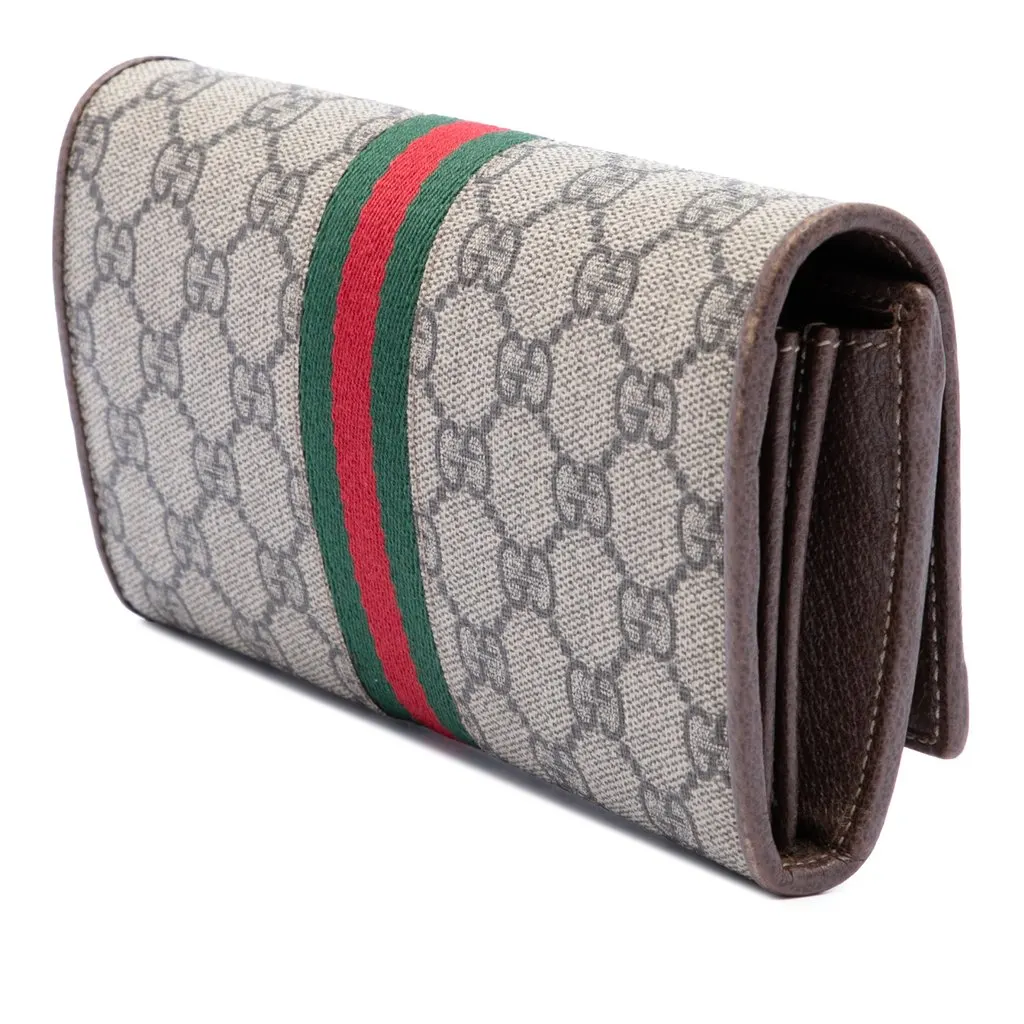 Gucci GG Supreme Web Ophidia Wallet on Chain Beige Very good - Back View