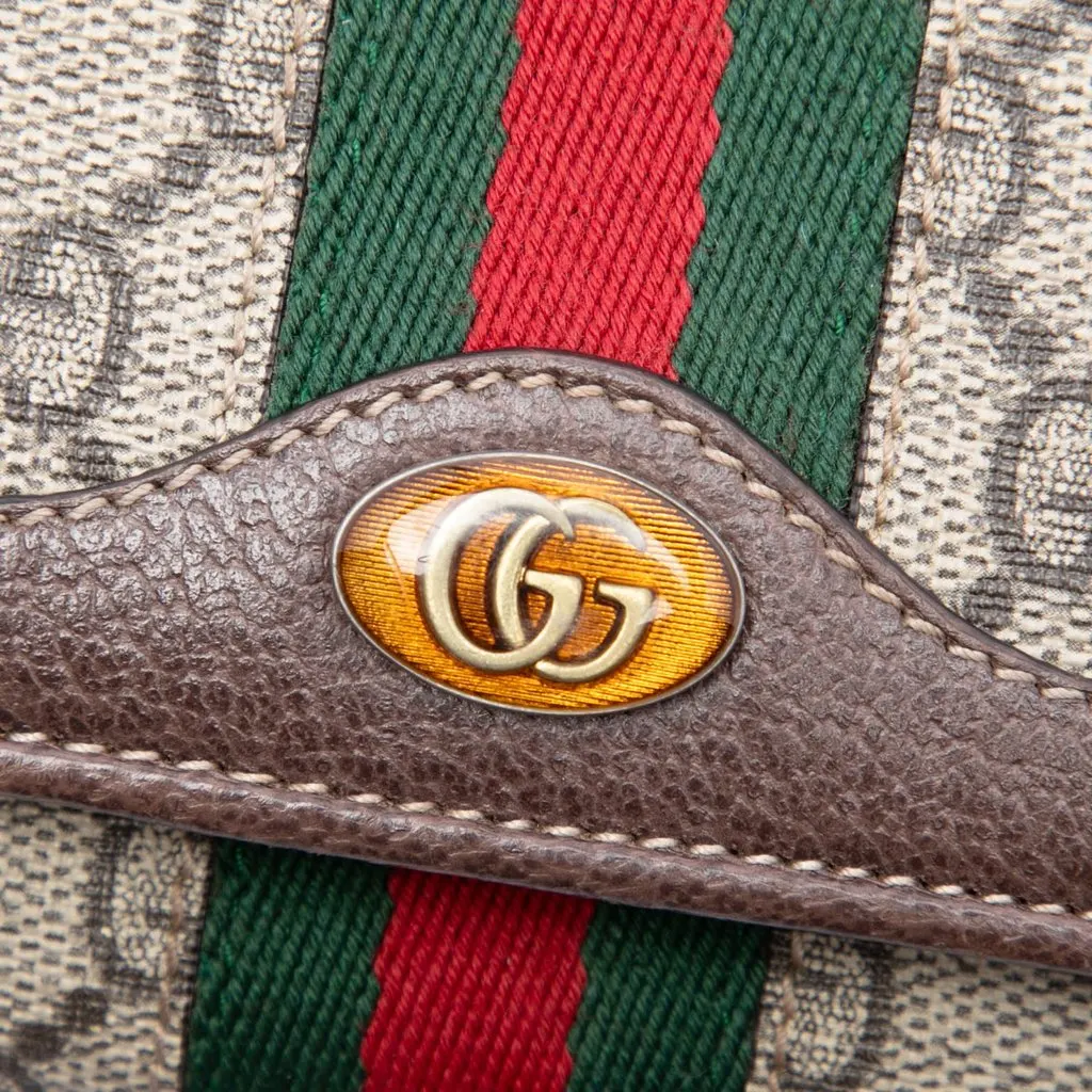 Gucci GG Supreme Web Ophidia Wallet on Chain Beige Very good - Box View