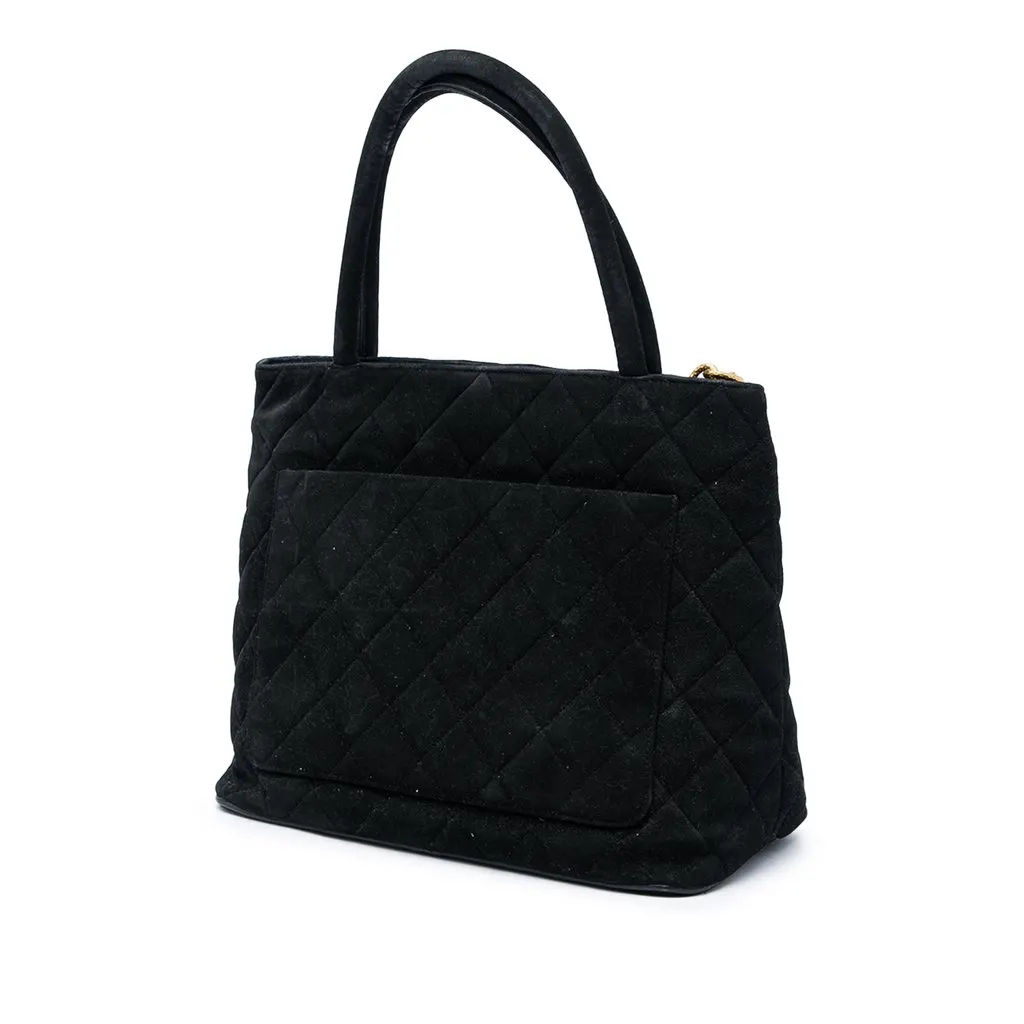 Chanel Velvet Medallion Tote Black Velvet Very good - Back View