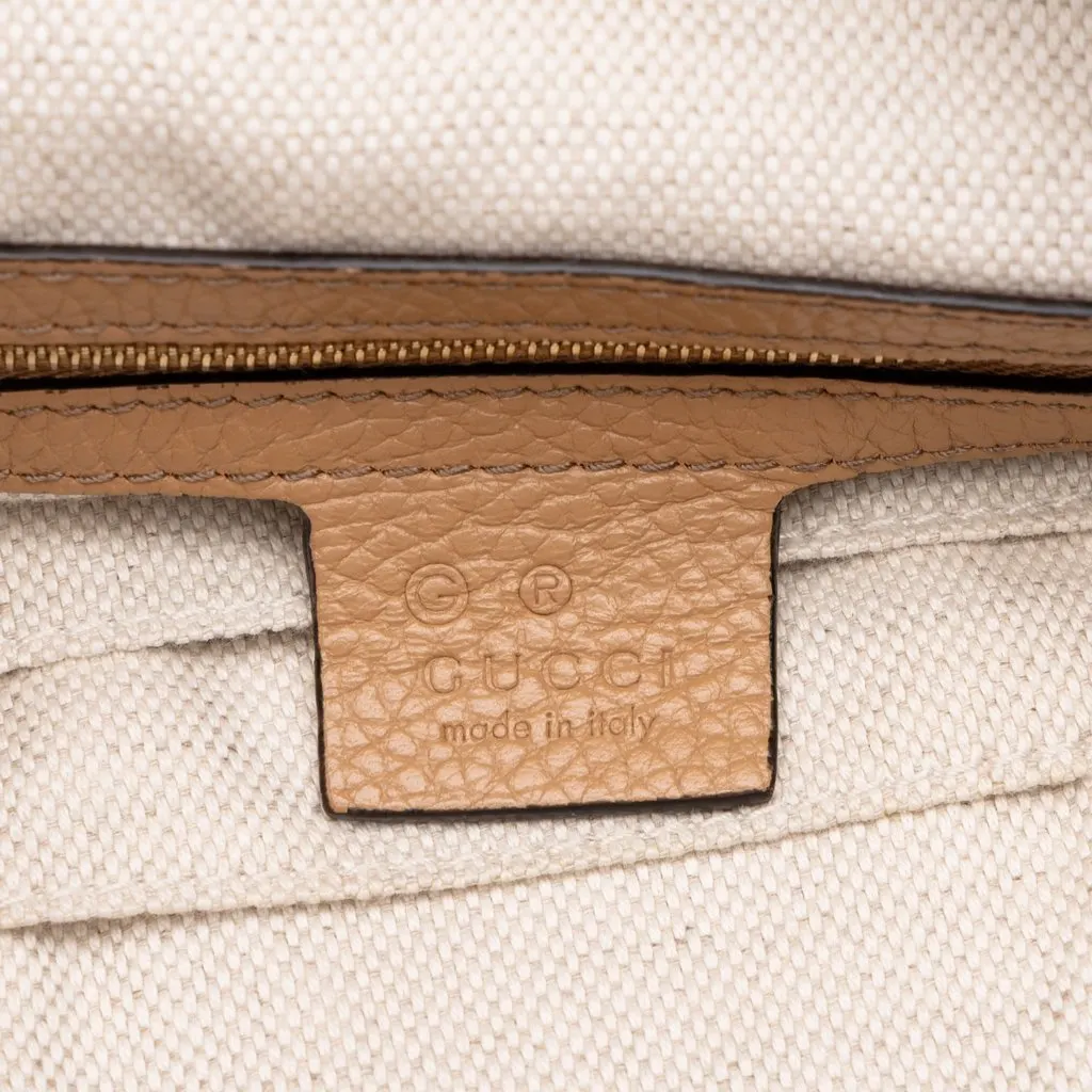 Gucci Large Pebbled Calfskin Soho Convertible Hobo Beige Leather Good - Box View