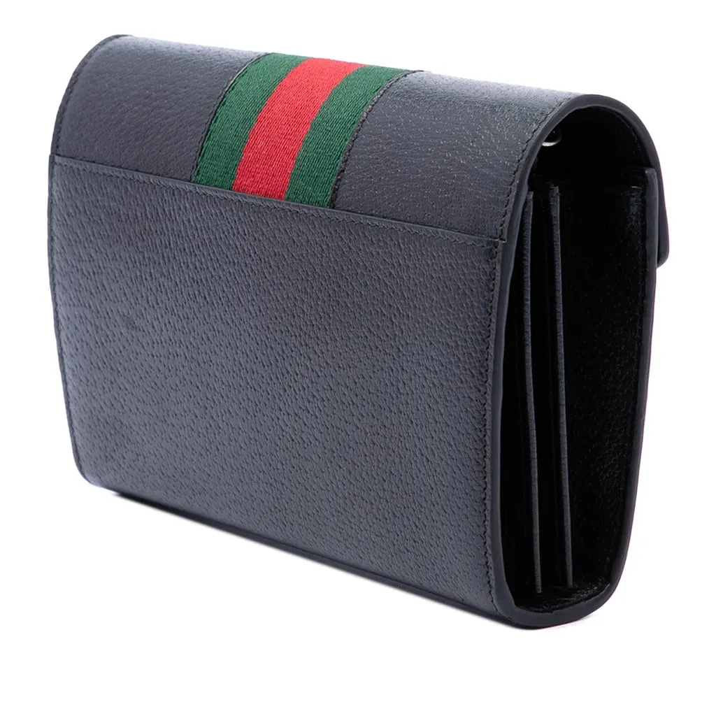 Gucci Mini Calfskin Dionysus Web Wallet On Chain Black Leather Very good - Back View