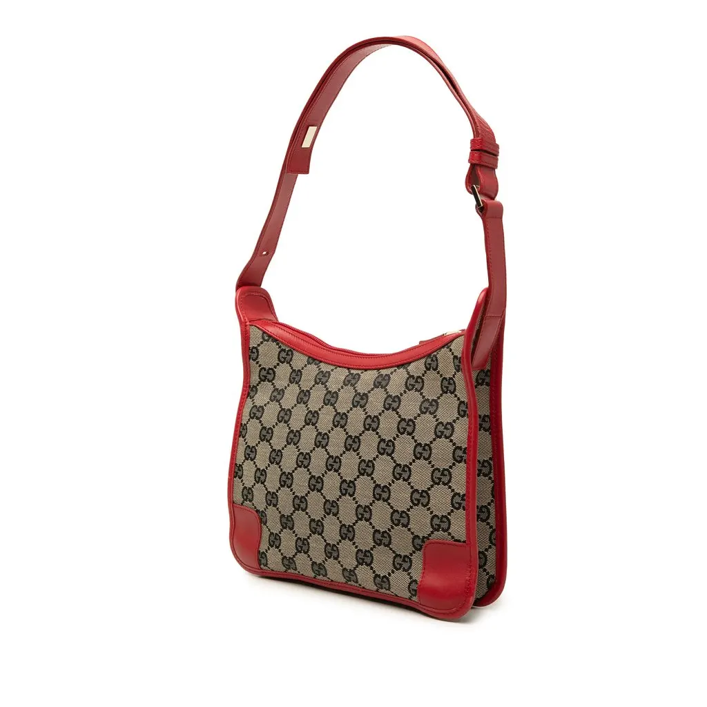 Gucci GG Canvas Shoulder Bag Beige Good - Back View