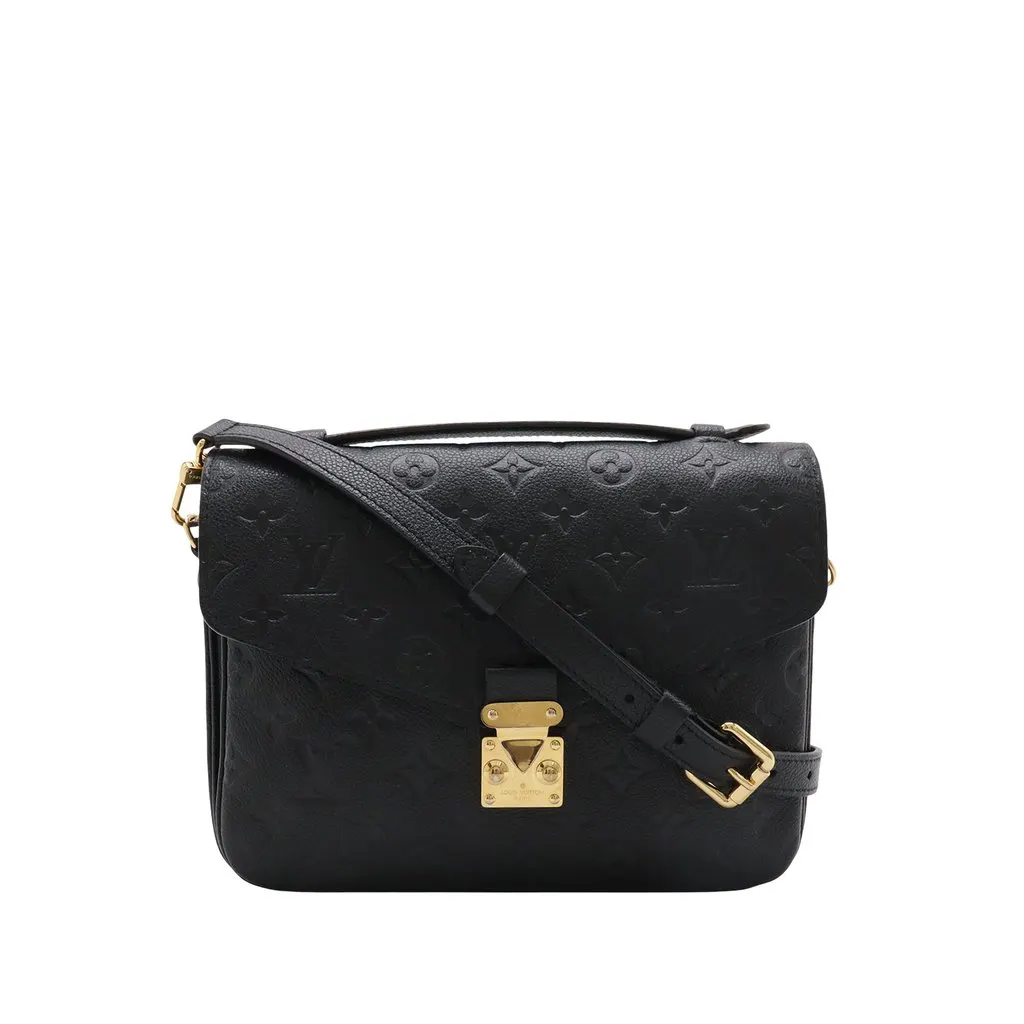 Louis Vuitton Monogram Empreinte Pochette Metis Black Leather Very good - Front View