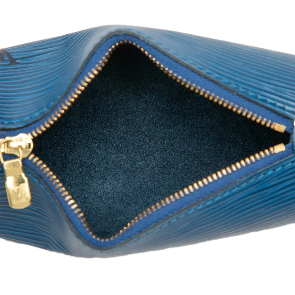 Louis Vuitton Epi Pochette Papillon Blue Leather Good - Model View
