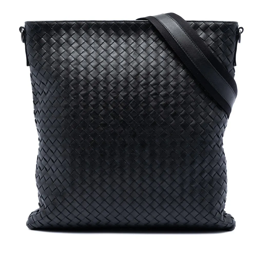 Bottega Veneta Nappa Intrecciato VN Crossbody Black Leather Very good - Front View