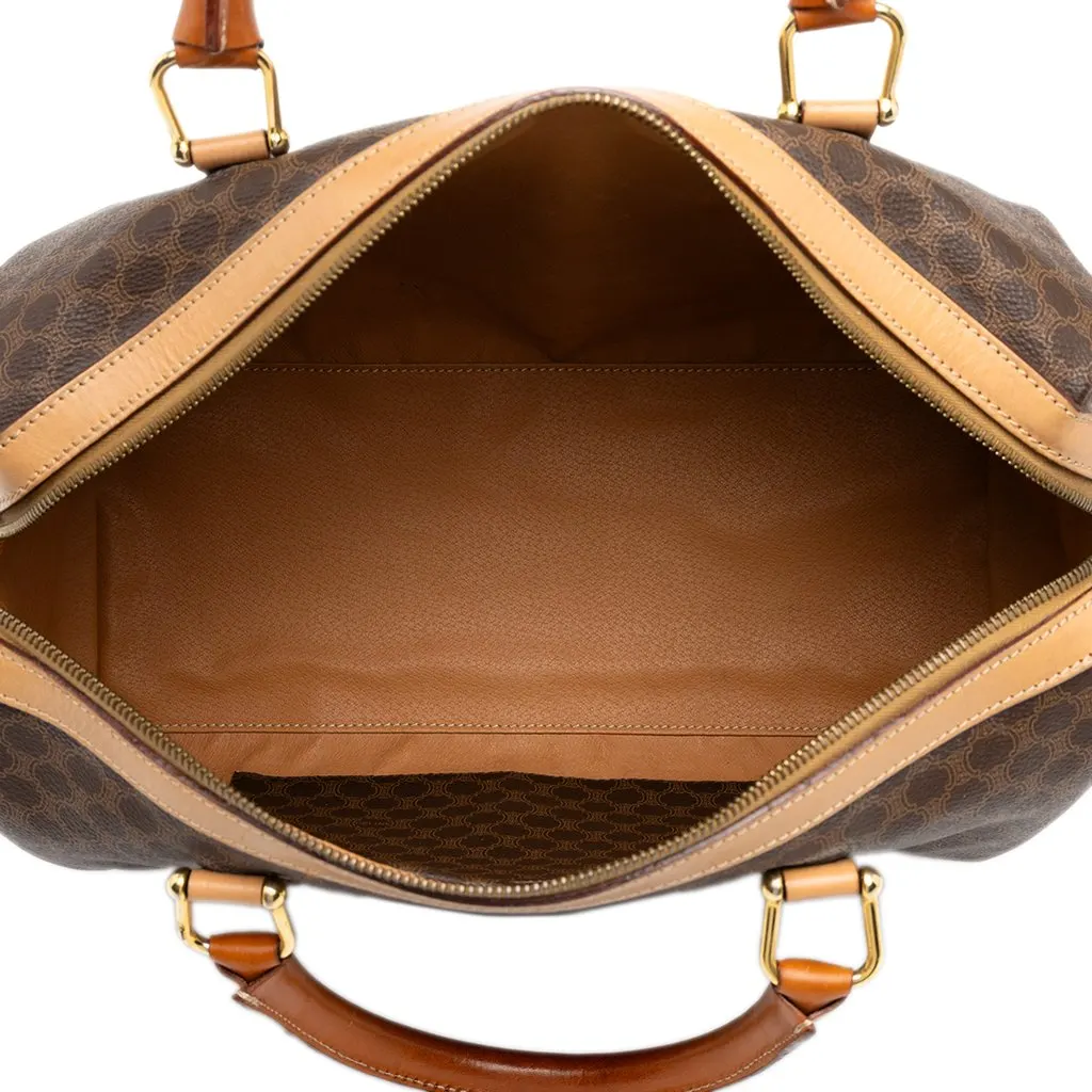 Celine Macadam Coated Canvas Boston Bag Brown Canvas Good - Model View