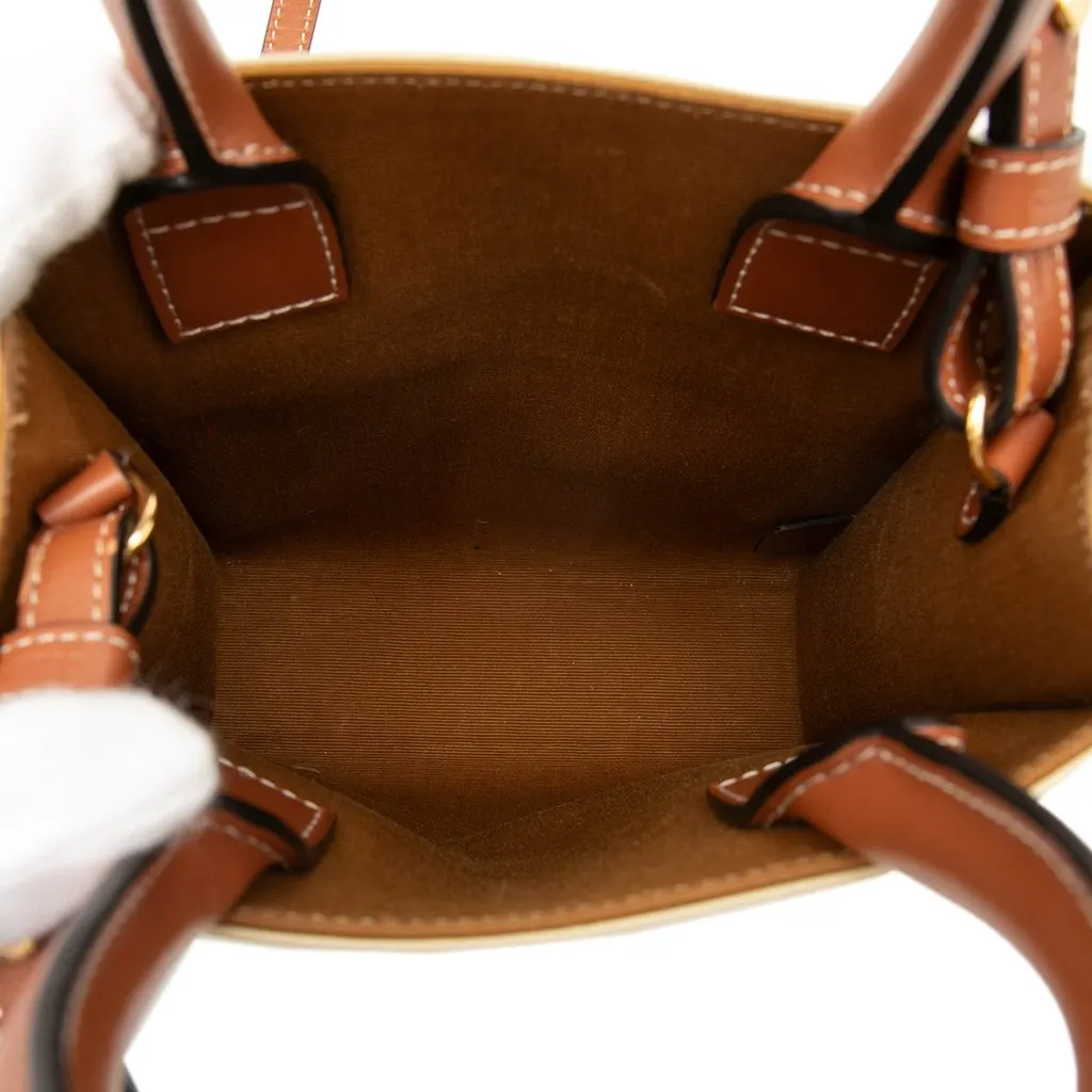 Celine Mini Triomphe Coated Canvas Vertical Cabas Satchel White Very good - Model View