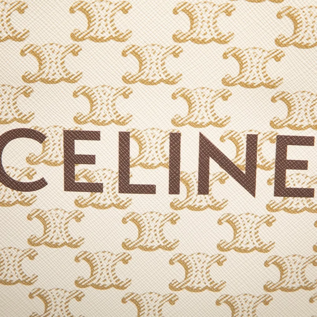 Celine Mini Triomphe Coated Canvas Vertical Cabas Satchel White Very good - Box View