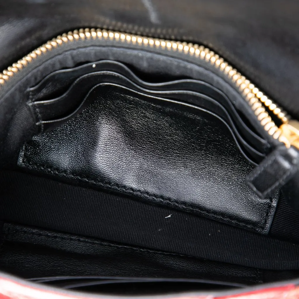 Saint Laurent Mini Chevron Sheepskin Multicolor Monogram College Satchel MultiColor Leather Very good - Model View
