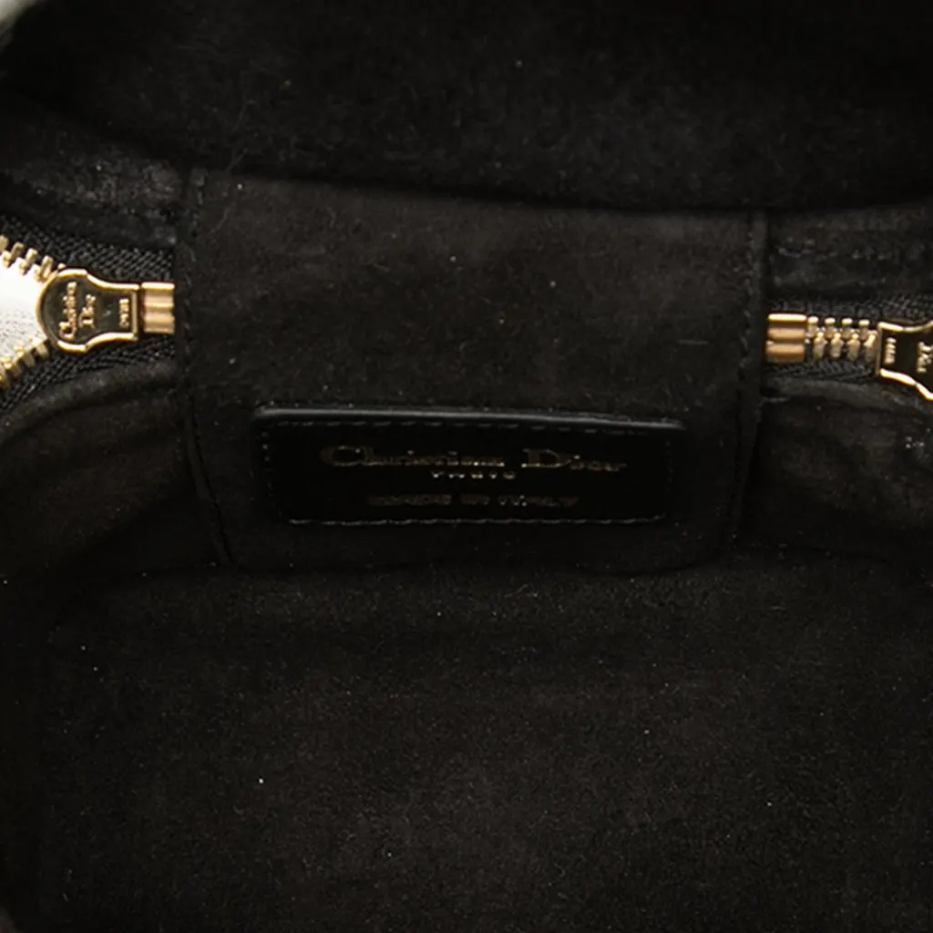 Dior Micro Lambskin Cannage Lady Dior Vanity Case Black Leather Very good - Model View