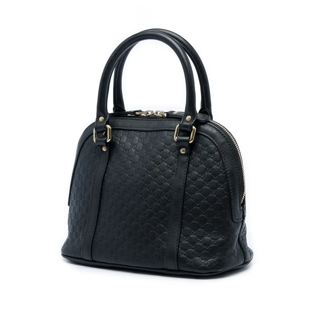 Gucci Mini Microguccissima Dome Satchel Black Leather Very good - Back View