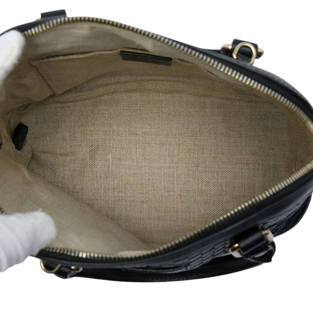 Gucci Mini Microguccissima Dome Satchel Black Leather Very good - Model View