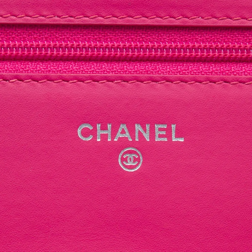 Chanel Bicolor Classic Patent Wallet On Chain Red Leather Very good - Box View