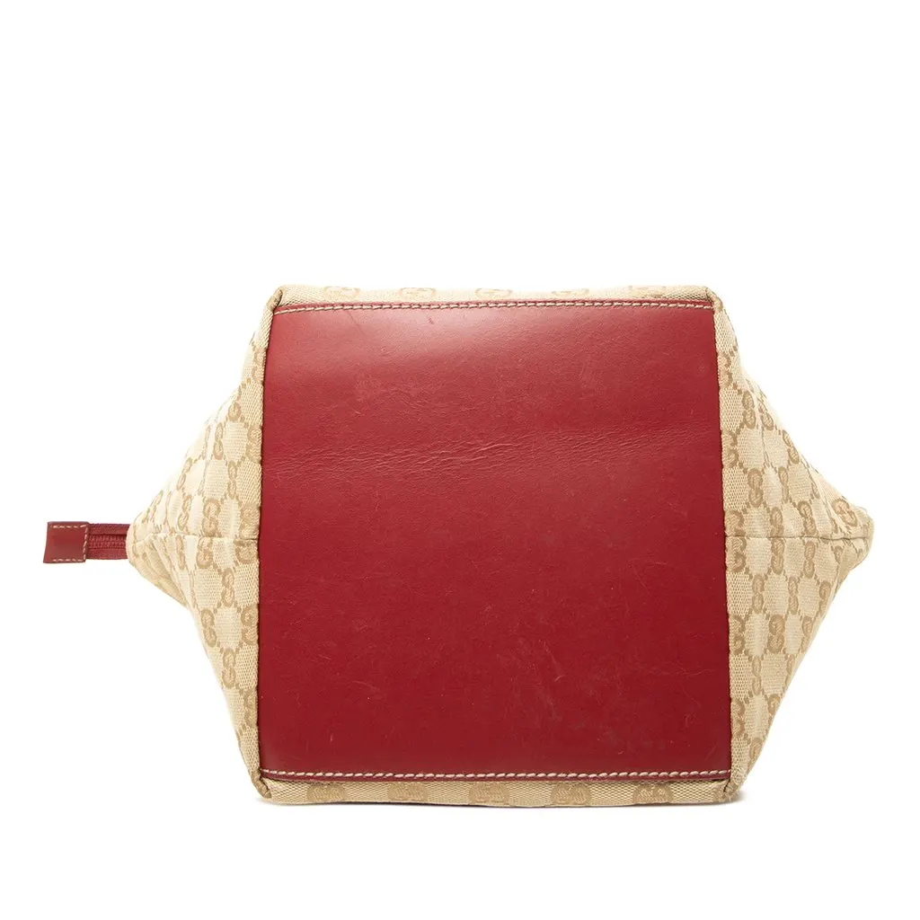 Gucci GG Canvas Web Tote Beige Canvas Very good - Inside View
