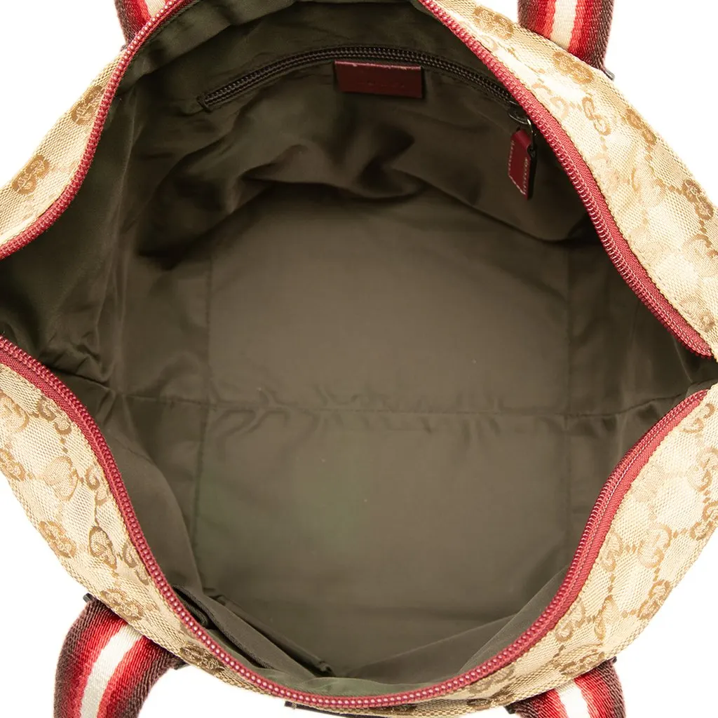 Gucci GG Canvas Web Tote Beige Canvas Very good - Model View