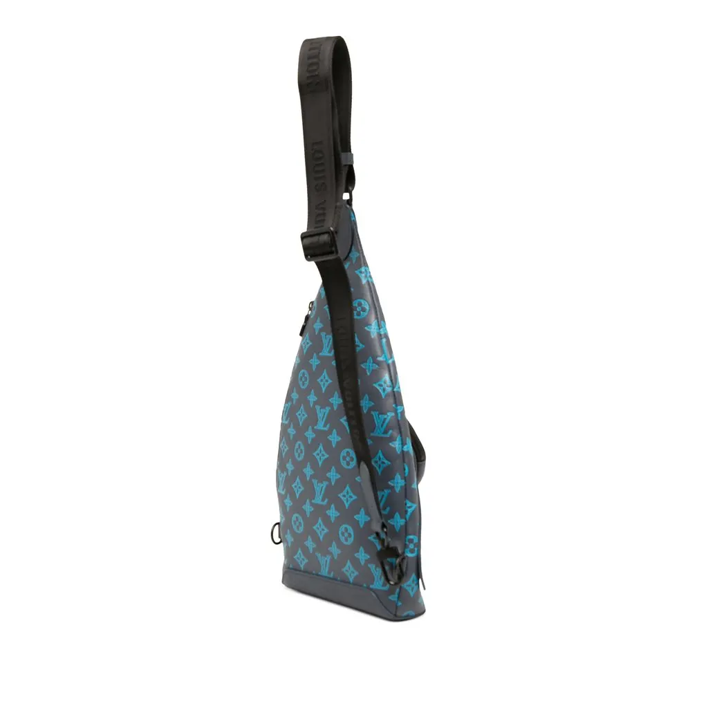 Louis Vuitton Monogram Shadow Duo Sling Blue Leather Very good - Back View