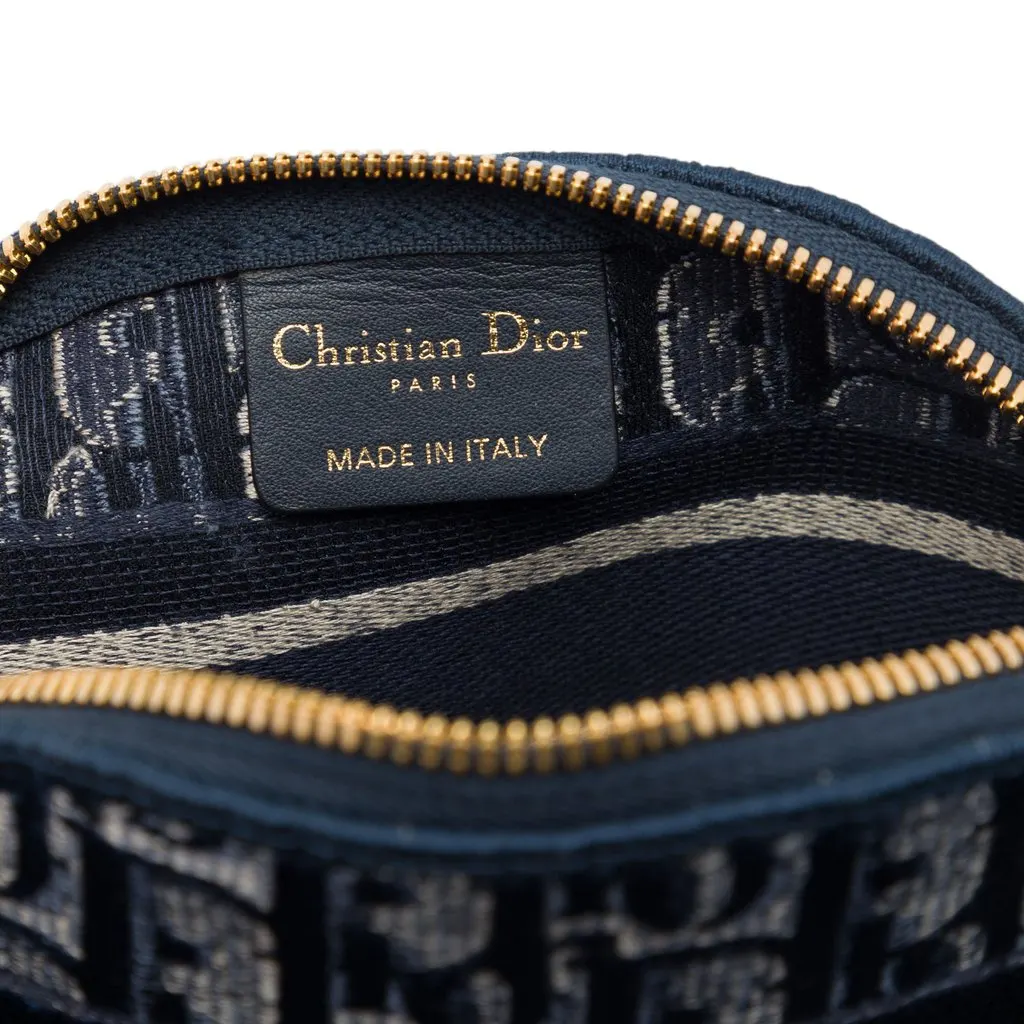 Dior Velvet Oblique Cosmetic Pouch Blue Velvet Very good - Box View