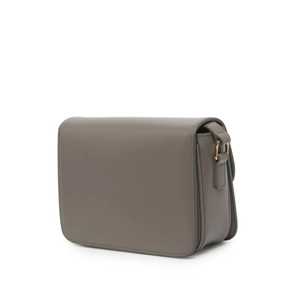 Celine Teen Shiny Calfskin Triomphe Crossbody Brown Leather Very good - Back View