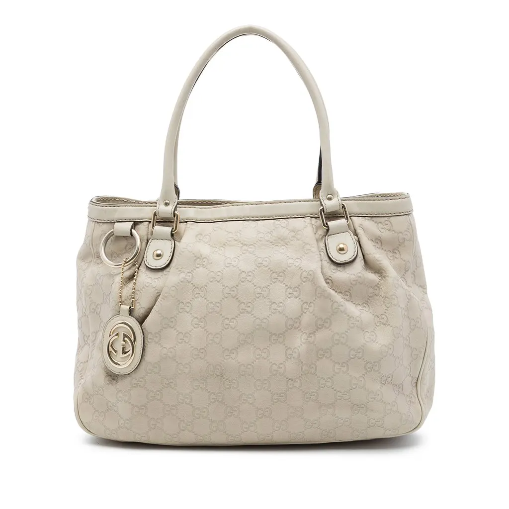 Gucci Guccissima Sukey Tote Brown Leather Good - Front View