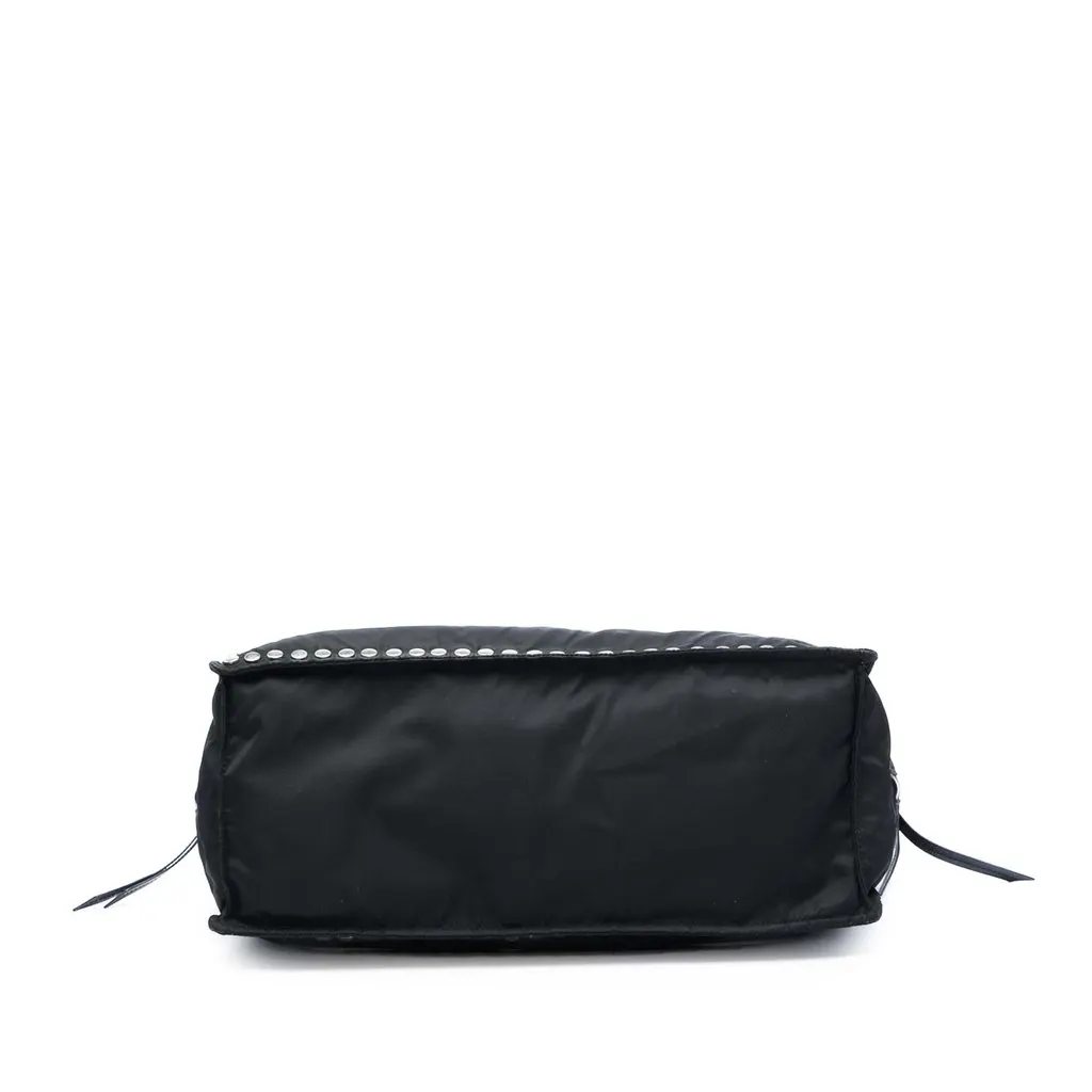 Prada Studded Tessuto Etiquette Tote Black Very good - Inside View