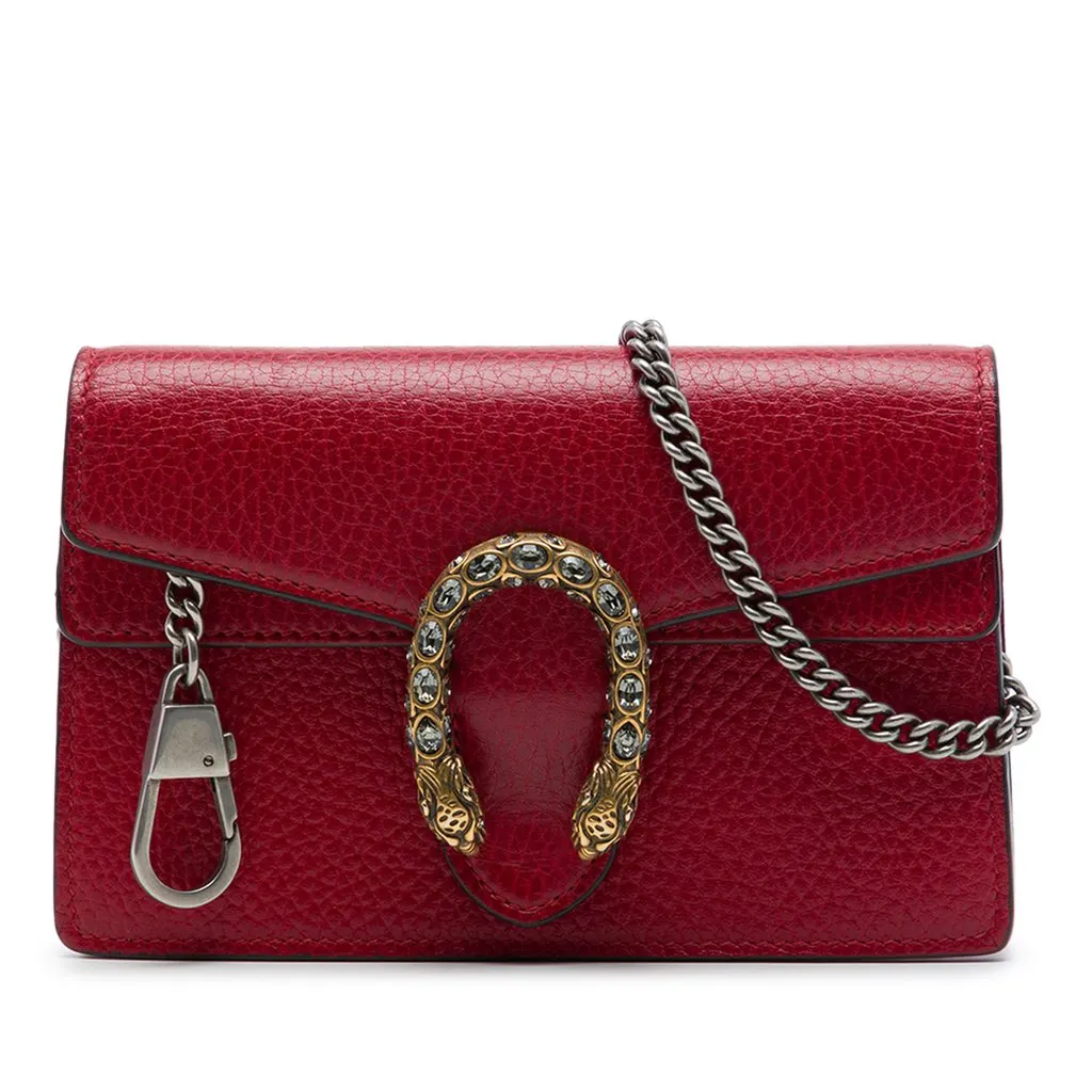 Gucci Mini Calfskin Dionysus Crossbody Red Leather Very good - Front View