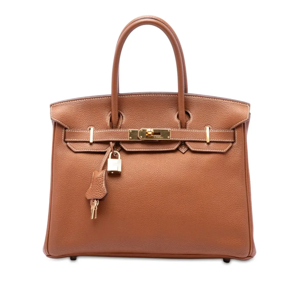 Hermès Togo Birkin Retourne 30 Brown Leather Good - Front View