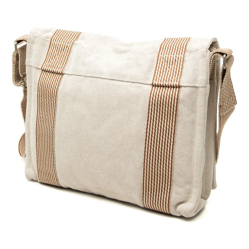 Hermès Canvas Fourre Tout Besace MM Beige Canvas Very good - Back View